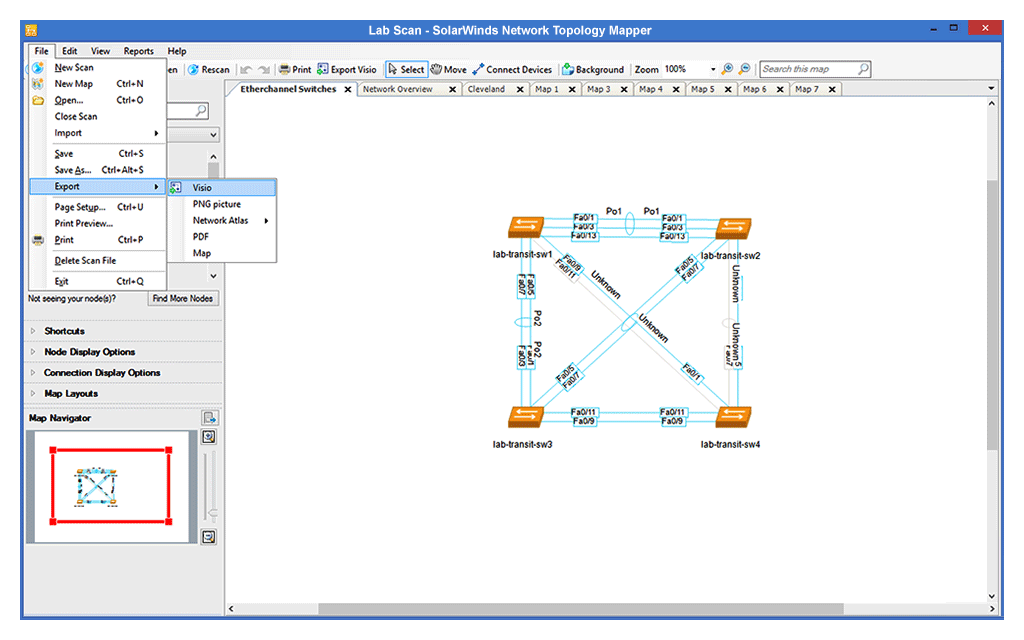 screenshot of Network Topology Mapper